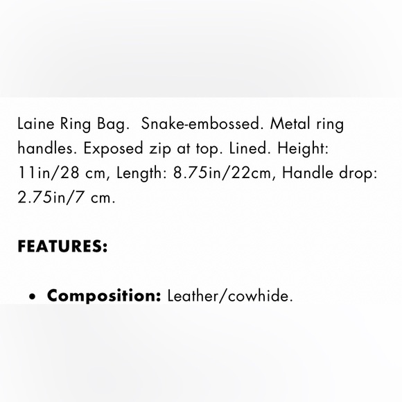 OLIVEVE HANDBAG ROSE
SNAKE LAINE RING BAG - Picture 5 of 5